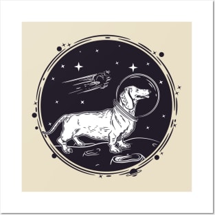 dachshund astronaut Posters and Art